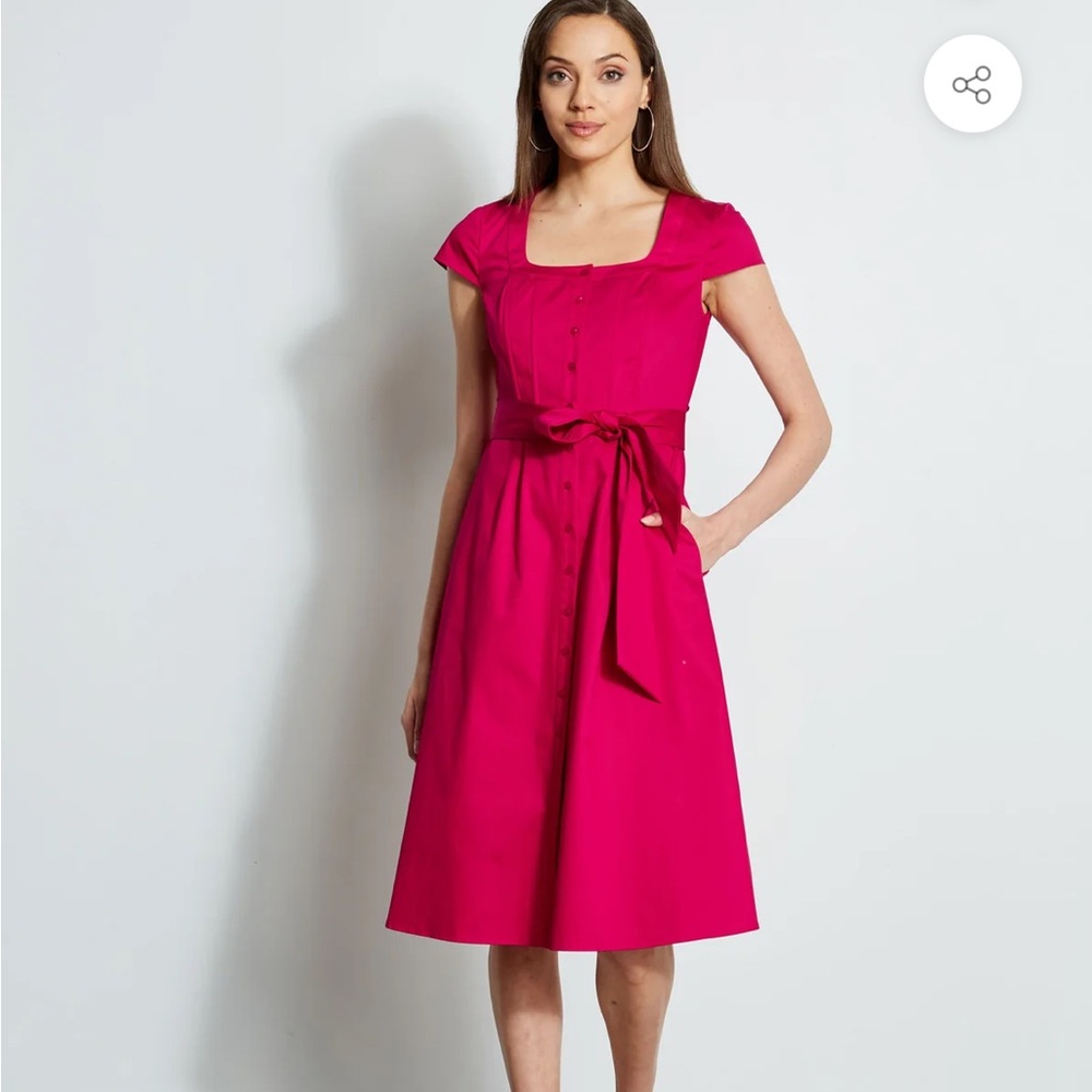 Elle Tahari POPLIN CORSET DRESS